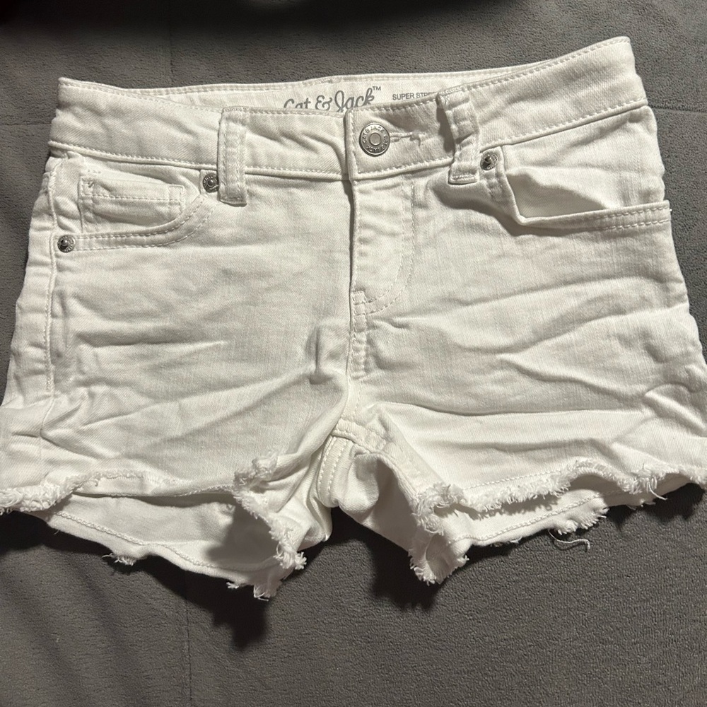White Jean shorts